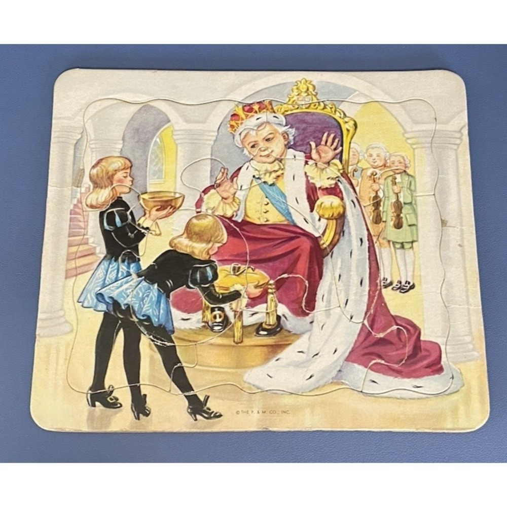 Platt & Munk Vintage Puzzle‎ Cardboard Old King Cole Nursery Rhyme Made in USA